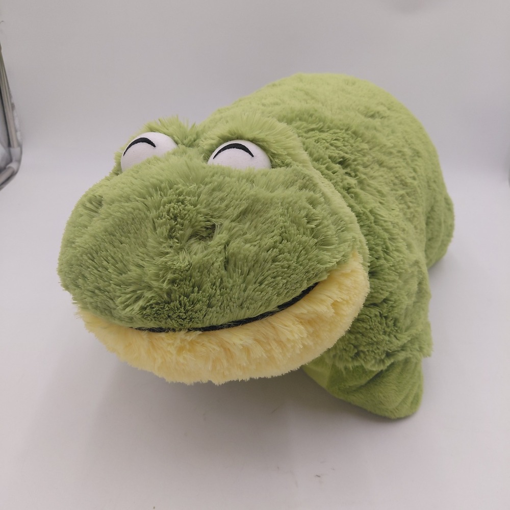 Pillow Pets Frog Plush Green Stuffed Animal Folding Pal 16" Cozy Kids Fluffy